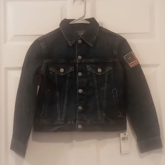 Polo Ralph Lauren BigBoys' Denim Trucker Jacket American Flag
